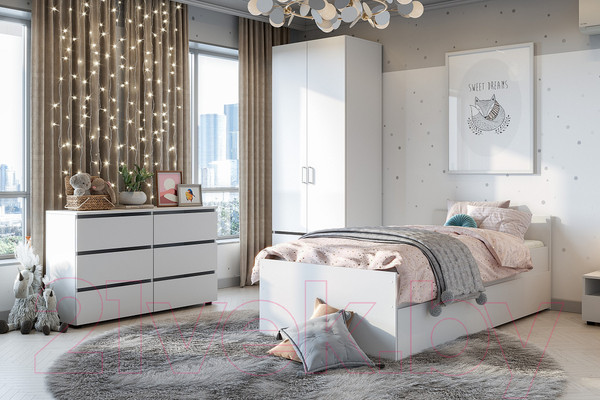 Изображение товара Каркас кровати NN мебель Токио 90x200 (белый текстурный)