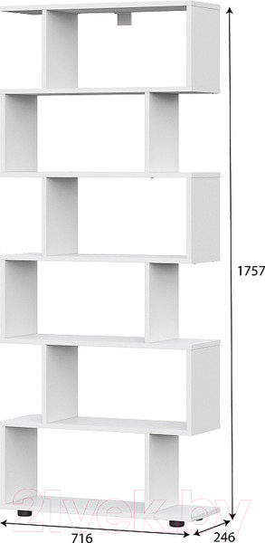 Изображение товара Стеллаж NN мебель Токио змейка (белый текстурный)