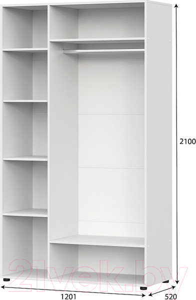 Изображение товара Шкаф NN мебель Токио трехстворчатый (белый текстурный)