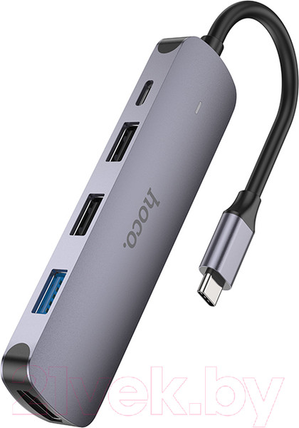 Изображение товара Док-станция для ноутбука Hoco HB27 Type-C (металлик)
