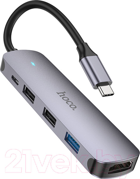Изображение товара Док-станция для ноутбука Hoco HB27 Type-C (металлик)