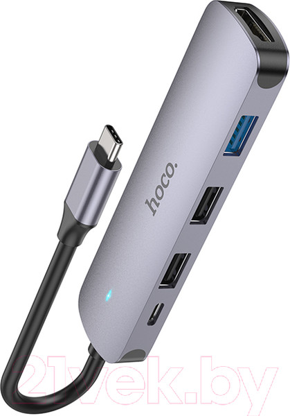 Изображение товара Док-станция для ноутбука Hoco HB27 Type-C (металлик)