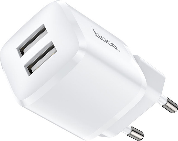 Изображение товара Адаптер питания сетевой Hoco N8 + кабель Type-C (белый)