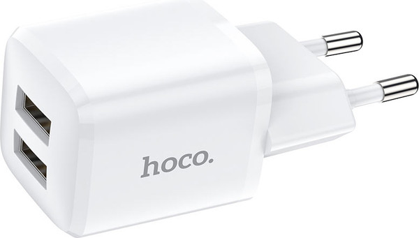 Изображение товара Адаптер питания сетевой Hoco N8 + кабель Type-C (белый)