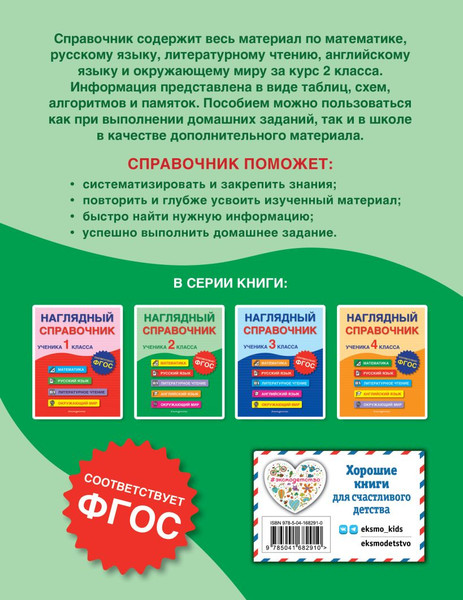 Изображение товара Учебное пособие Эксмо Наглядный справочник ученика 2-го класса, мягкая обложка (Горохова Анна, Пожилова Елена)