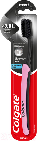 Изображение товара Зубная щетка Colgate Slim Soft Charcoal с древесным углем