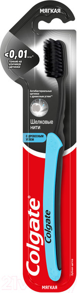 Изображение товара Зубная щетка Colgate Slim Soft Charcoal с древесным углем