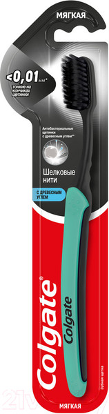 Изображение товара Зубная щетка Colgate Slim Soft Charcoal с древесным углем