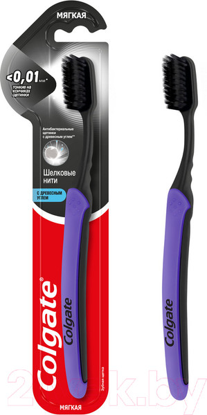 Изображение товара Зубная щетка Colgate Slim Soft Charcoal с древесным углем