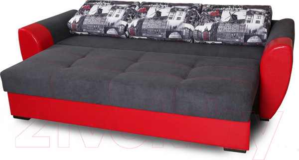 Изображение товара Диван Lama мебель Пингвин-3/6 (Bahama Grafit/Marvel Red/Amsterdam Grafit)
