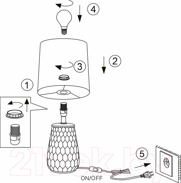 Изображение товара Прикроватная лампа Rivoli Bertha 7071-502