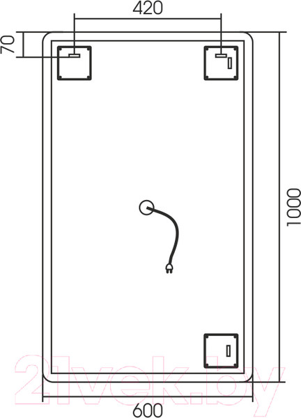 Изображение товара Зеркало Silver Mirrors Incanto 60x100 / LED-00002538