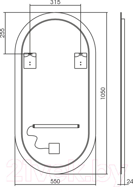 Изображение товара Зеркало Silver Mirrors Viva 55x105 / LED-00002549