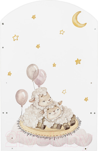 Изображение товара Детская кроватка INDIGO With Love Овечки маятник-ящик (белый)