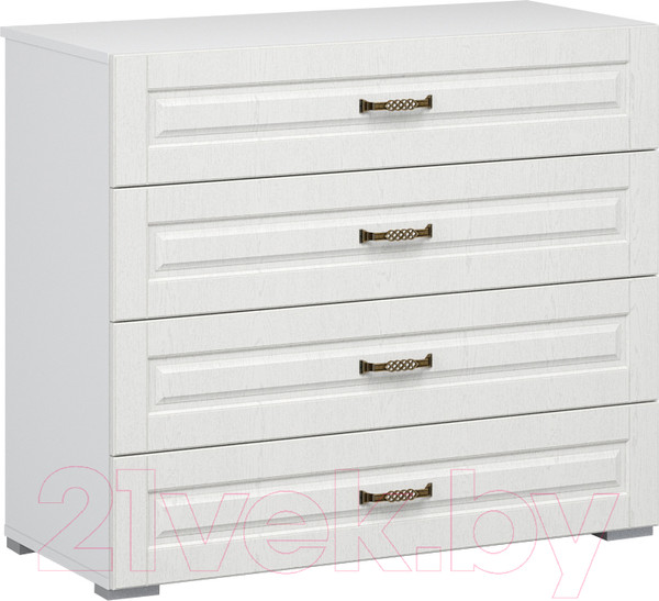 Изображение товара Комод Империал Лацио 4ящ (белое дерево)