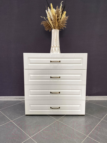 Изображение товара Комод Империал Лацио 4ящ (белое дерево)