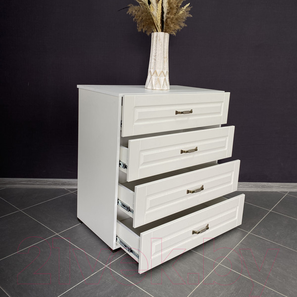 Изображение товара Комод Империал Лацио 4ящ (белое дерево)