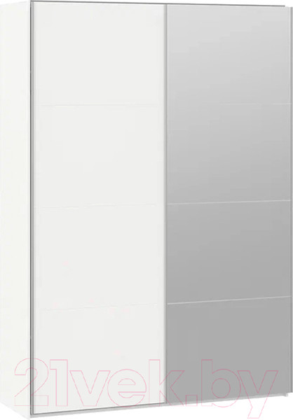 Изображение товара Шкаф-купе ТриЯ Траст СШК 2.160.80-13.15 2-х дверный (белый снег/зеркало/стекло белый глянец)