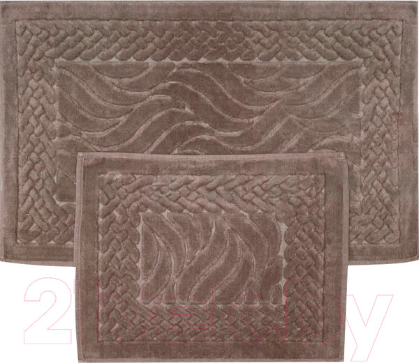 Изображение товара Набор ковриков для ванной и туалета Karven Ruya / KV 106 (Acik Kahve/кофейный)