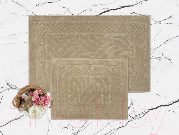 Изображение товара Набор ковриков для ванной и туалета Karven Ruya / KV 106 (Vizon/светло-бежевый)