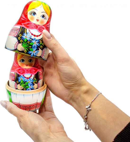 Изображение товара Матрешка сувенирная Брестская Фабрика Сувениров Белорусская матрешка с синими васильками / 7035