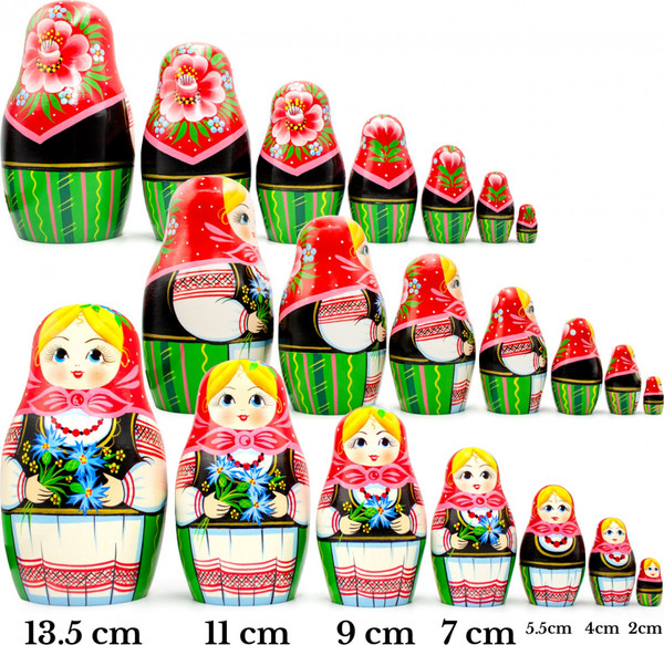 Изображение товара Матрешка сувенирная Брестская Фабрика Сувениров Белорусская матрешка с синими васильками / 7035