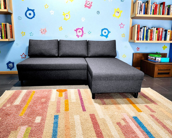 Изображение товара Диван угловой Mio Tesoro Farris F-4УС-0Пд (антрацит Lux 18)