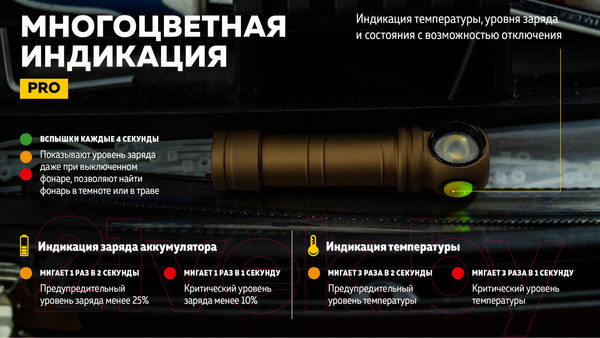 Изображение товара Фонарь Armytek Wizard C2 Pro Max Magnet USB Sand / F06701CS (песочный/белый)
