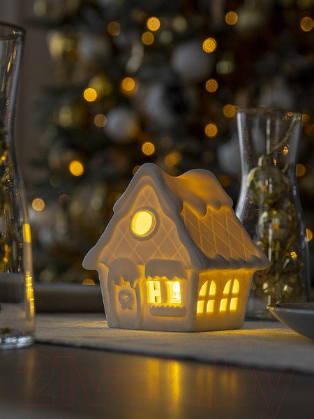 Изображение товара Ночник Лючия Избушка 186 (белый фарфоровый)