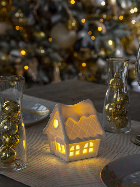 Изображение товара Ночник Лючия Избушка 186 (белый фарфоровый)