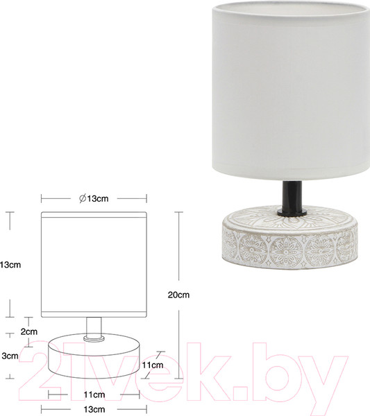 Изображение товара Прикроватная лампа Rivoli Eleanor 7070-501 (бежевый/белый)