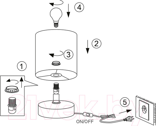 Изображение товара Прикроватная лампа Rivoli Eleanor 7070-501 (бежевый/белый)