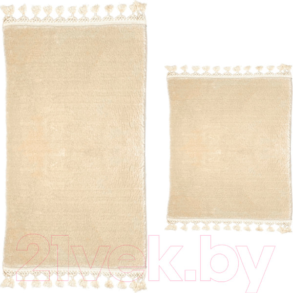 Изображение товара Набор ковриков для ванной и туалета Karven Post Dokuma Sacakli / KV 414 (Bej/бежевый)