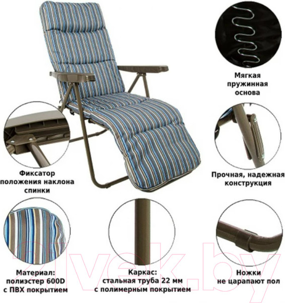 Изображение товара Складной шезлонг Green Glade M3224