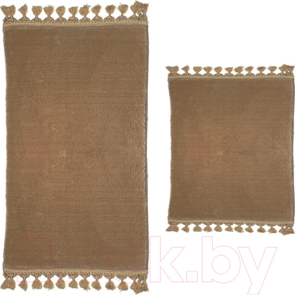 Изображение товара Набор ковриков для ванной и туалета Karven Post Dokuma Sacakli / KV 414 (Cikolata/шоколад)