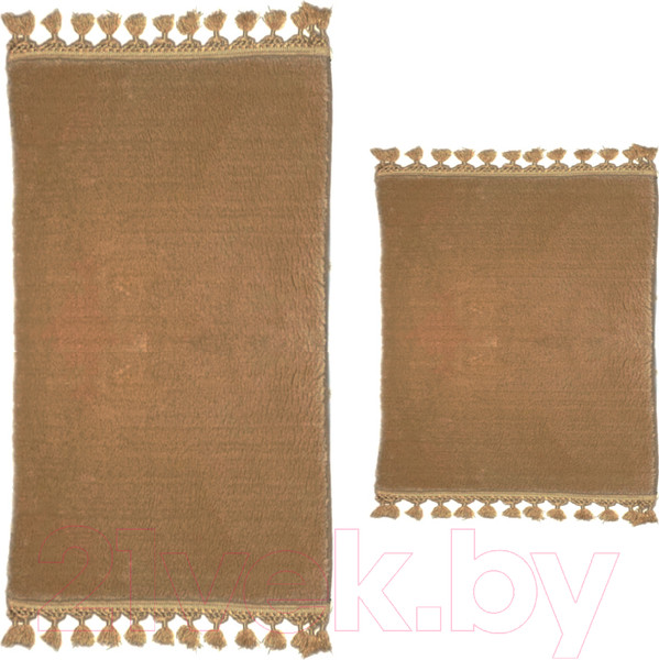 Изображение товара Набор ковриков для ванной и туалета Karven Post Dokuma Sacakli / KV 414 (Kahve/коричневый)