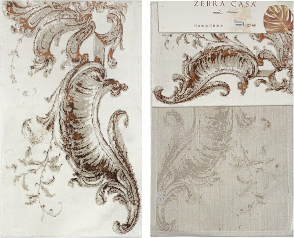 Изображение товара Набор ковриков для ванной и туалета Zebra Casa Antonia / KV 268 (Ekru/Bej/Bakir/экрю/бежевый/медный)