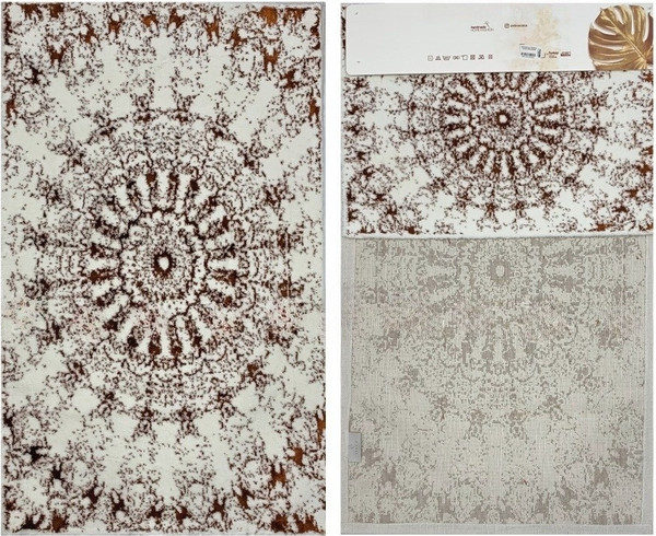 Изображение товара Набор ковриков для ванной и туалета Zebra Casa Giovann / KV 265 (Ekru/Bakir/экрю/медный)