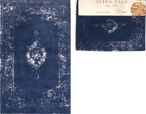 Изображение товара Набор ковриков для ванной и туалета Zebra Casa Karsten / KV 267 (Denim/Gri/темно-синий/серый)