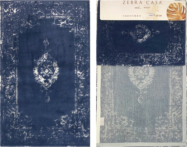 Изображение товара Набор ковриков для ванной и туалета Zebra Casa Karsten / KV 267 (Denim/Gri/темно-синий/серый)