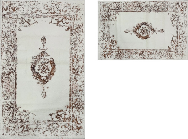 Изображение товара Набор ковриков для ванной и туалета Zebra Casa Karsten / KV 267 (Ekru/Bakir/экрю/медный)