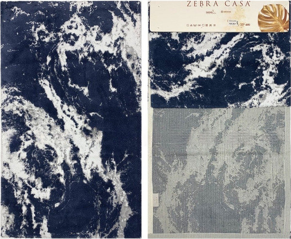 Изображение товара Набор ковриков для ванной и туалета Zebra Casa Veronica / KV 266 (Beyaz/Denim/Gri/белый/темно-синий/серый)