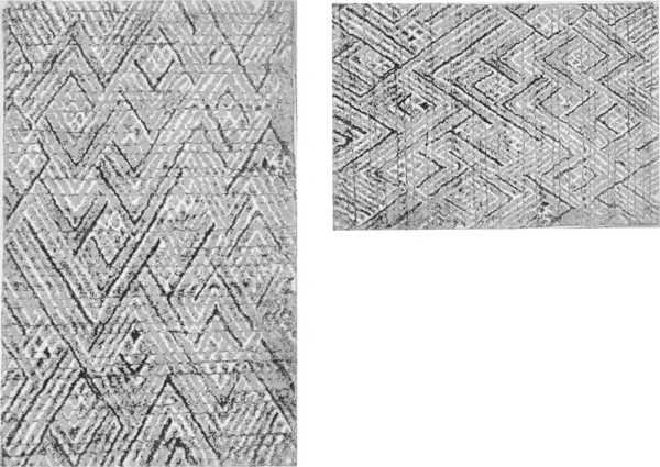 Изображение товара Набор ковриков для ванной и туалета Zebra Casa Kerry / KV 269 (Beyaz/Gri/белый/серый)