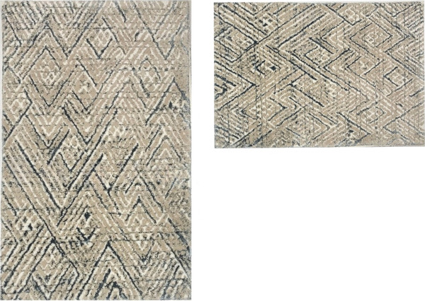 Изображение товара Набор ковриков для ванной и туалета Zebra Casa Kerry / KV 269 (Ekru/Mavi/молочный/голубой)