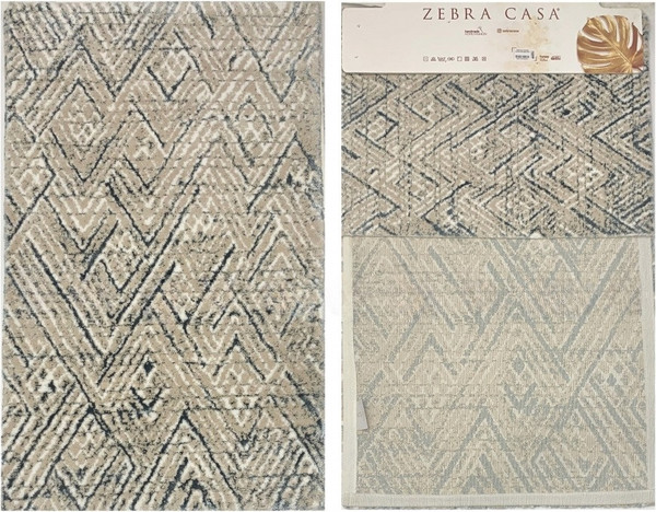 Изображение товара Набор ковриков для ванной и туалета Zebra Casa Kerry / KV 269 (Ekru/Mavi/молочный/голубой)