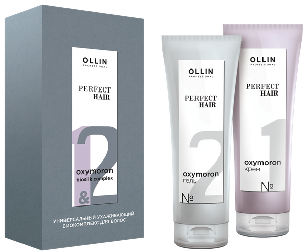 Изображение товара Набор косметики для волос Ollin Professional Perfect Hair Универсальный ухаживающий биокомплекс Крем+Гель (2x250мл)