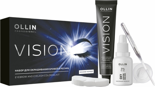 Изображение товара Набор для окрашивания бровей Ollin Professional Vision / 772543 (иссиня-черный)