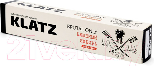 Изображение товара Зубная паста Klatz Brutal Only Бешеный имбирь без фтора (75мл)