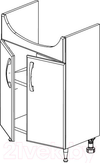 Изображение товара Тумба под умывальник СанитаМебель Камелия-63.21 Д2 (белый)
