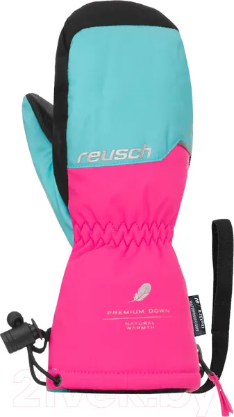 Изображение товара Перчатки лыжные Reusch Jerry Down R-Tex Xt Mitten Bachelor / 6285539-4542 (р-р 3, Button/Knockout Pink)